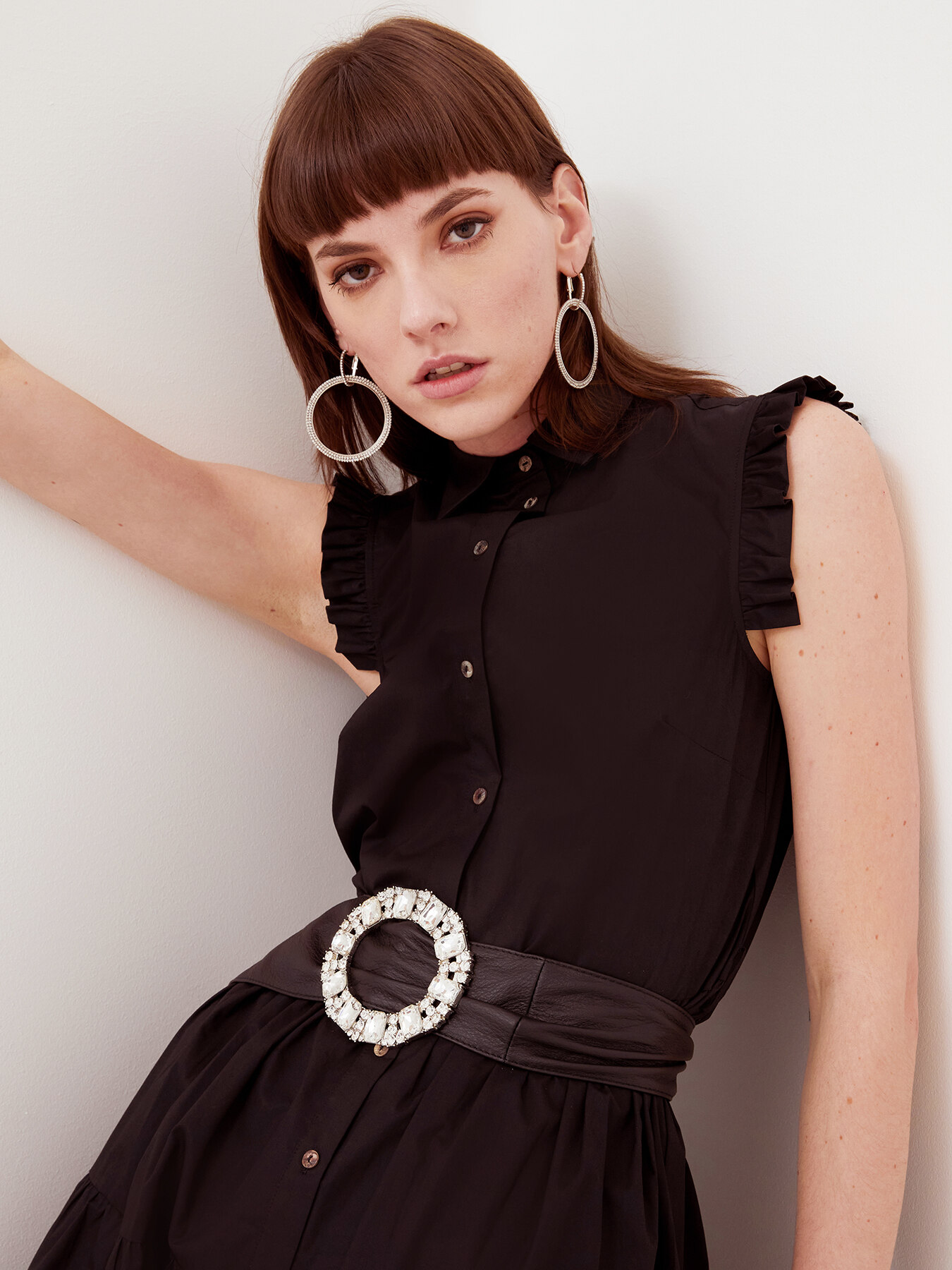 Fusciacca in vera pelle con fibbia gioiello image number 2