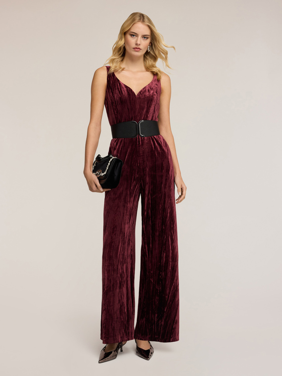 Long velvet jumpsuit
