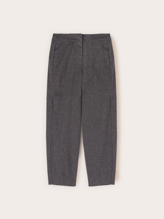 Pantalon barrel en tweed