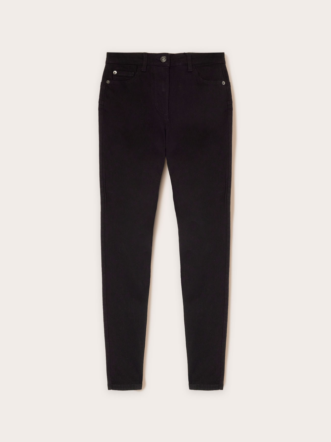 Blugi skinny cu spălare neagră image number 4