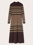Vestido jacquard de punto lurex con motivo chevron image number 4