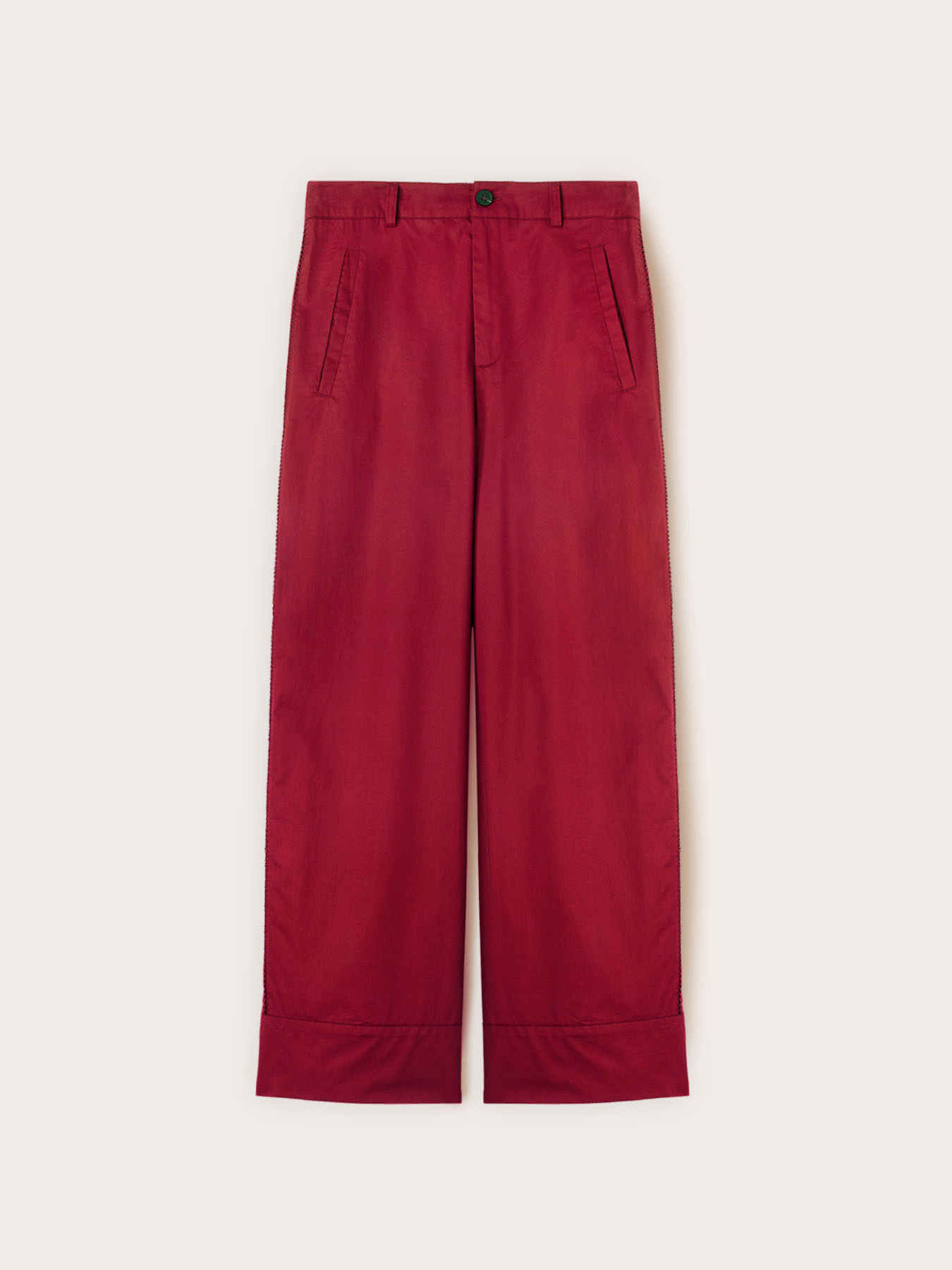 Cropped cotton twill trousers image number 4
