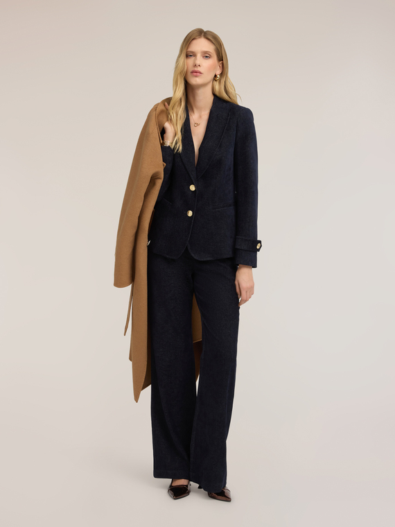 Blazer de terciopelo con botones joya