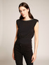 Top corto con ricamo di strass image number 0