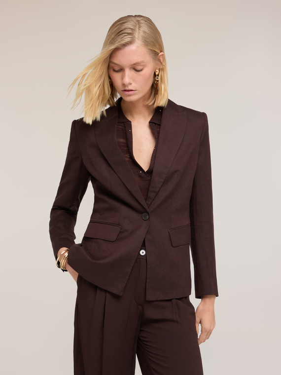Blazer aus Leinen-Lyocell-Mix