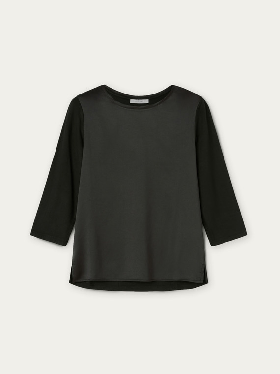 Motivi T-shirt in due tessuti maniche tre quarti Donna