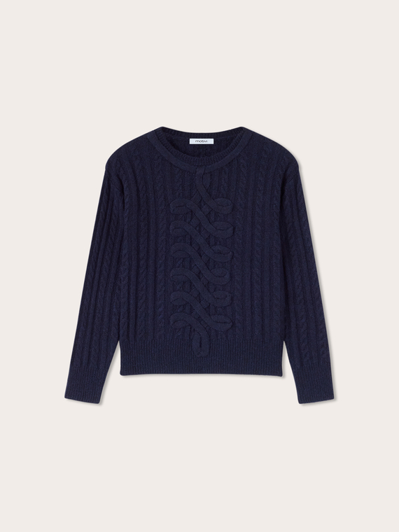 Cable knit sweater in wool blend