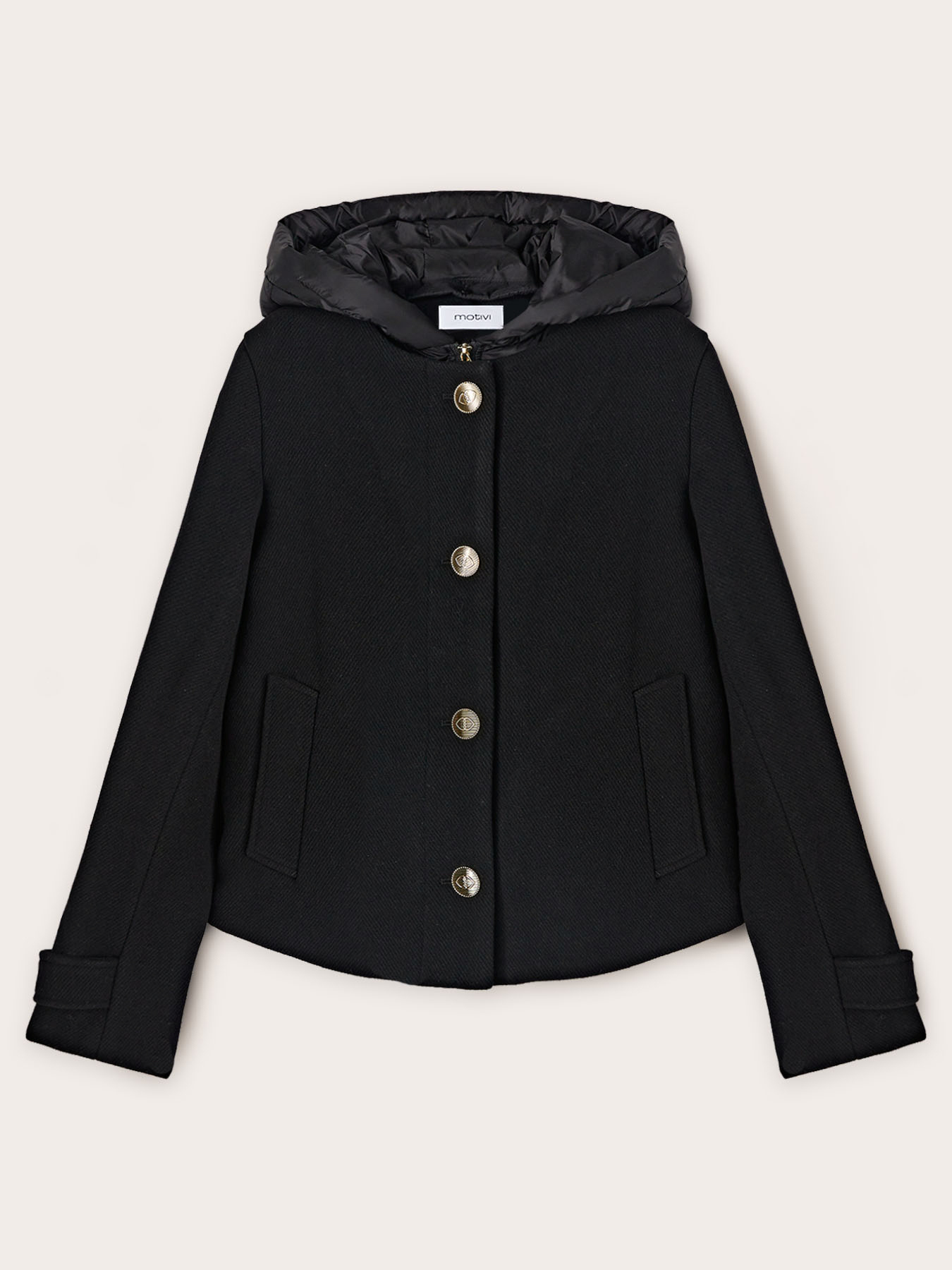 Daunenjacke aus zwei verschiedenen Materialien mit Kapuze image number 4