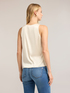 Viscose satin top with deep neckline image number 1