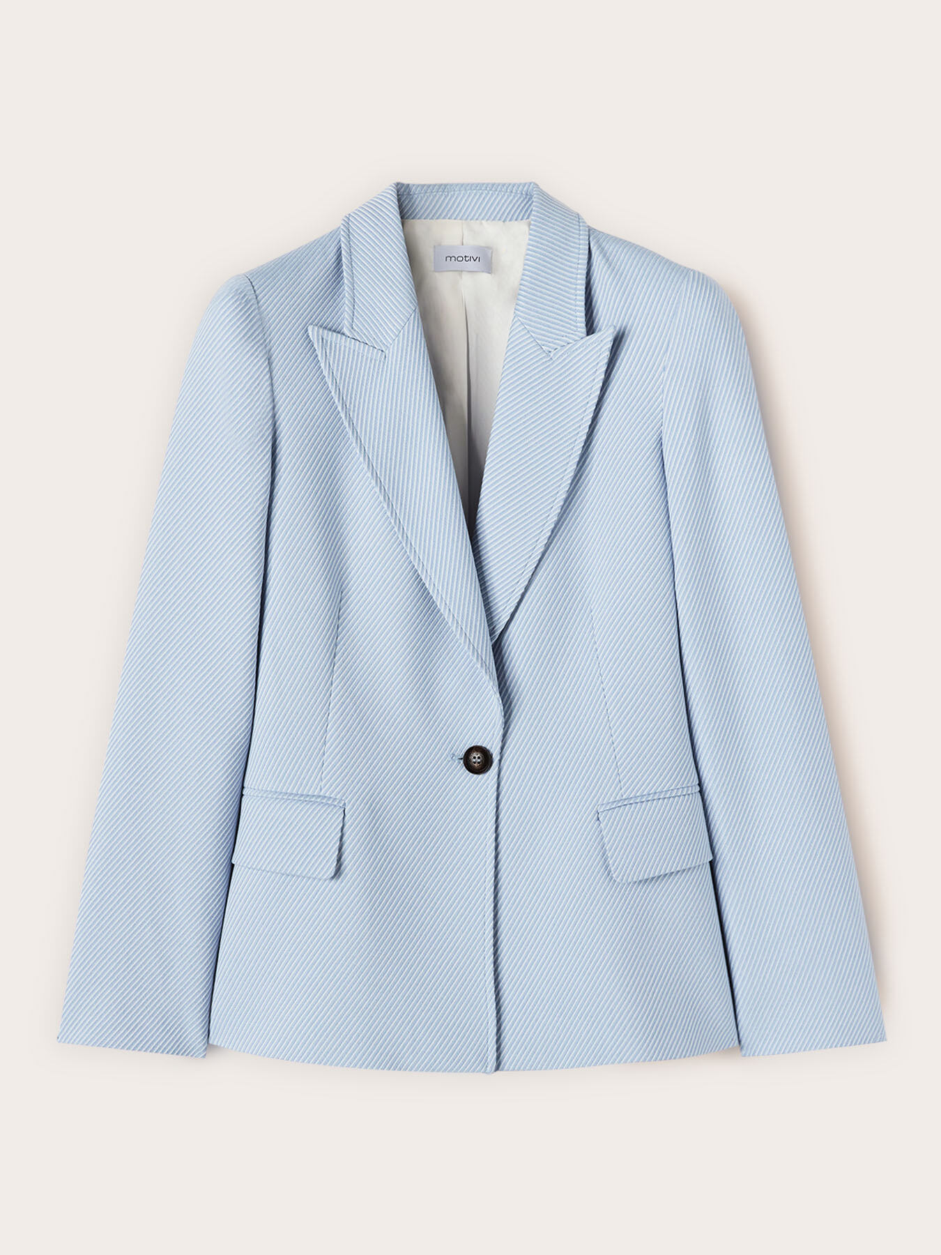 Yarn-dyed striped fabric blazer image number 4