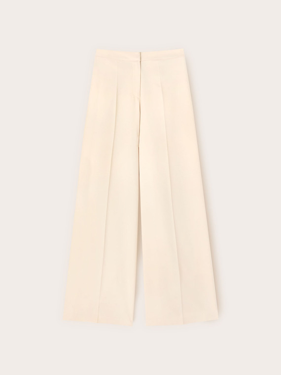 Palazzo-Hose aus Cady mit Satin-Eins&auml;tzen