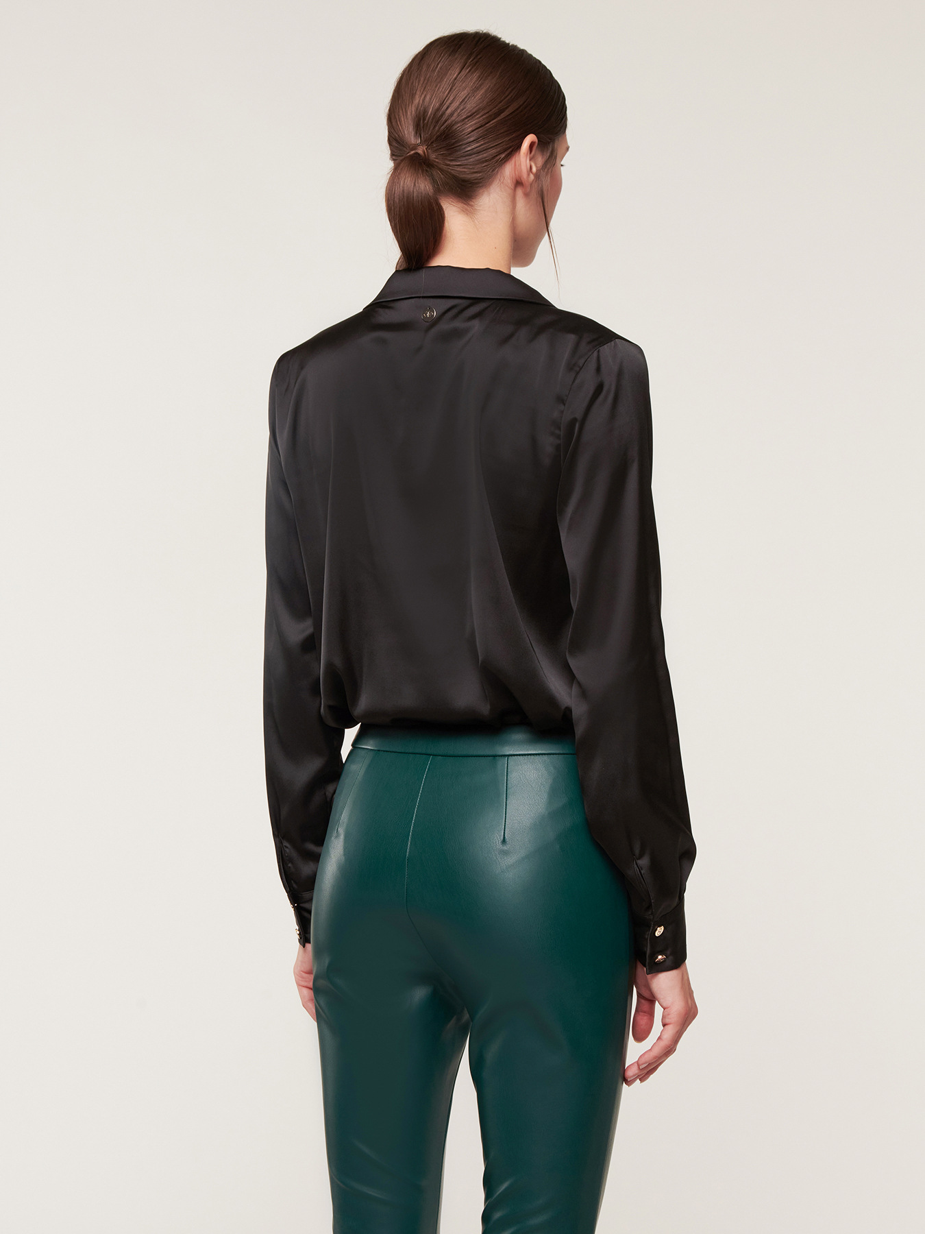 Cămașă cu body din satin image number 1