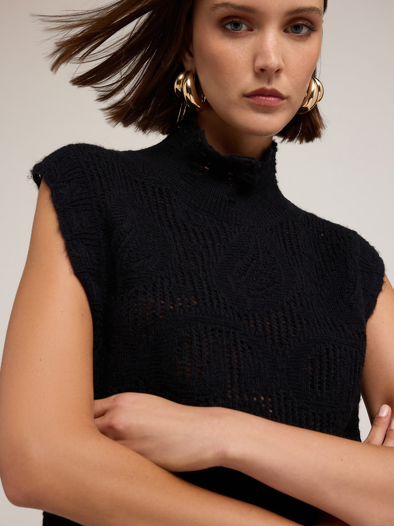 Gestrickter Pullover mit hohem Kragen image number 3