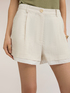 Cropped linen blend trousers image number 0