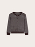 Striped knit cardigan with lace cuffs image number 4
