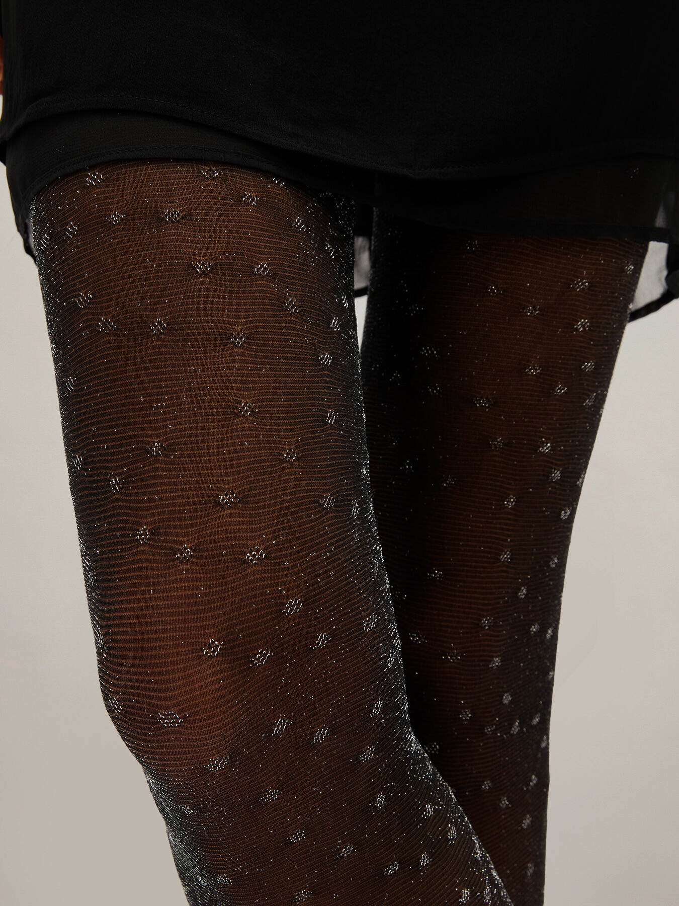 Collant velati a pois glitter image number 2