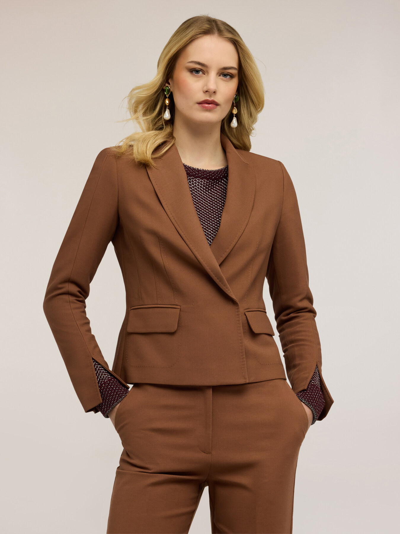 Blazer with slit at sleeve hem image number 0
