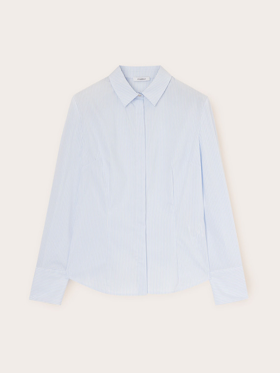 Striped poplin shirt