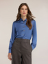 Viscose satin shirt with metal buttons image number 0