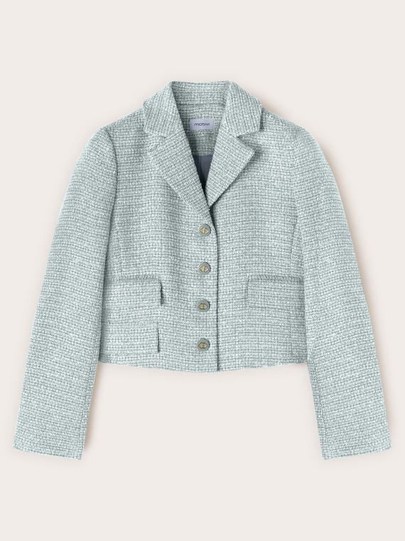 Short boucl&eacute; fabric jacket