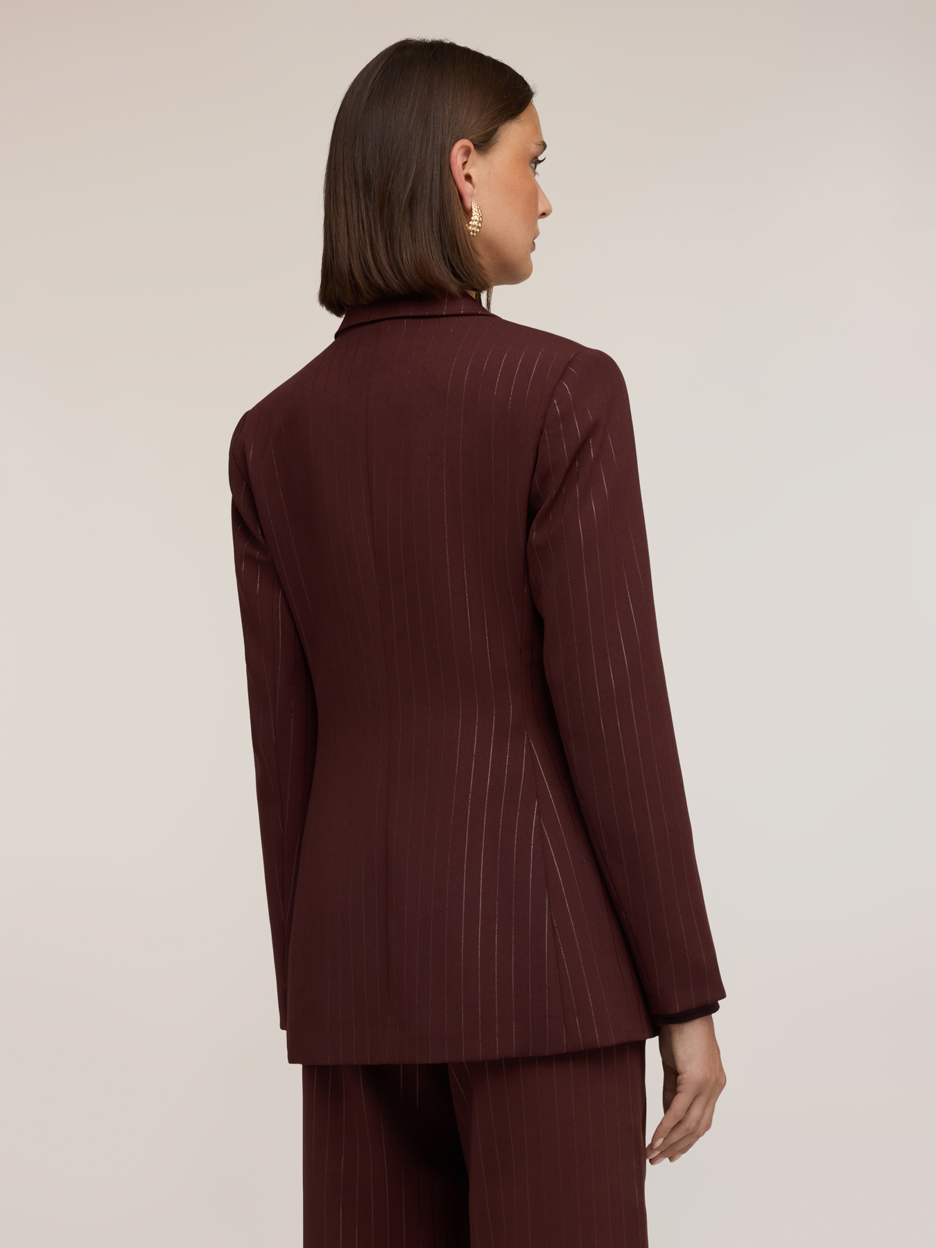 Double-breasted pinstripe blazer with lurex image number 1