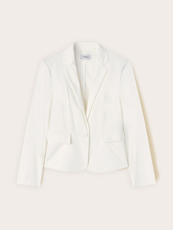 Blazer croială clasică din amestec de bumbac