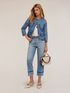 Collarless denim jacket image number 0
