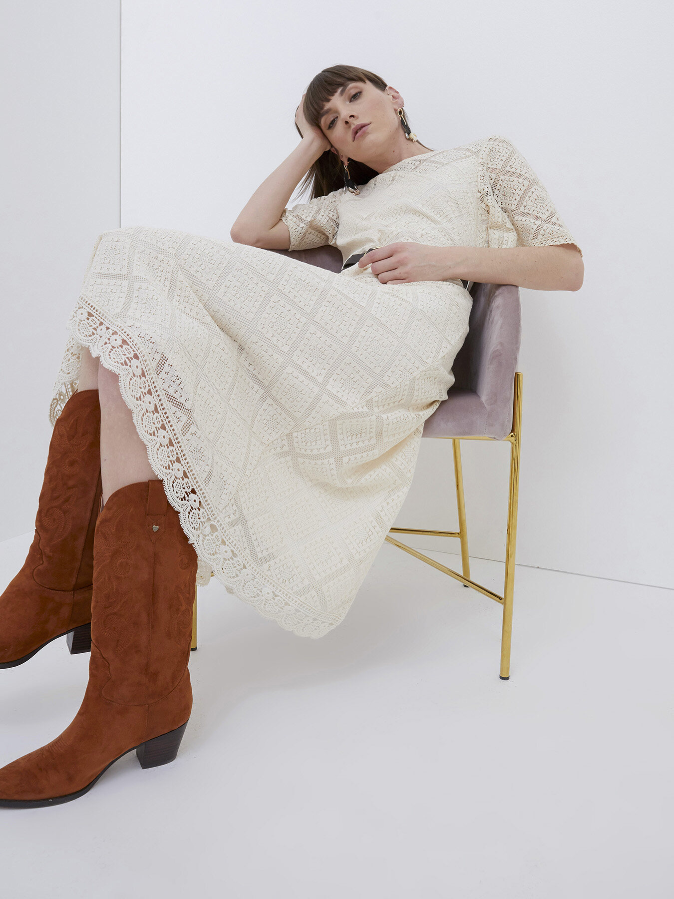 Vestito in pizzo macramè image number 1