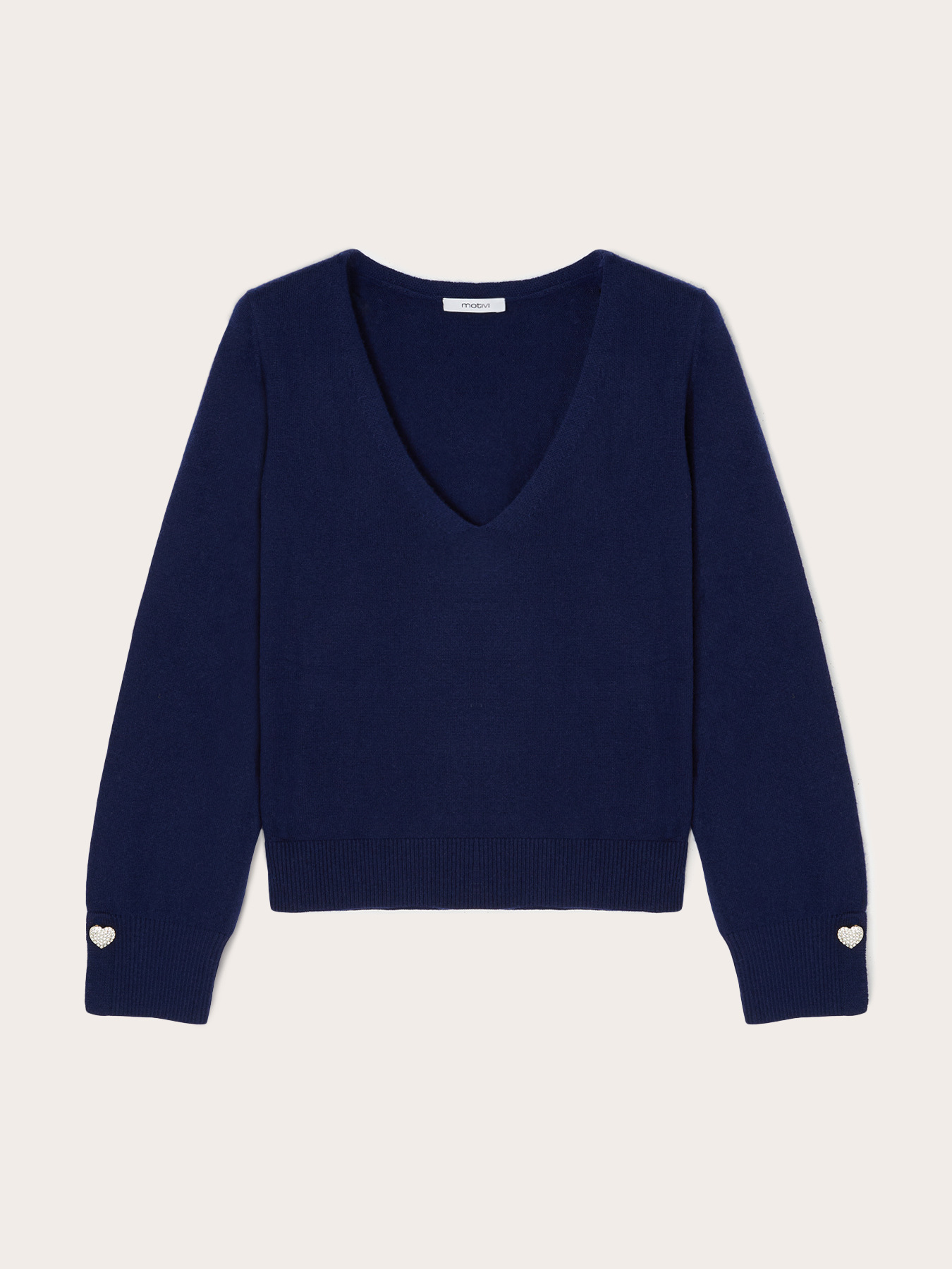 Pull avec bouton bijou sur les poignets image number 0
