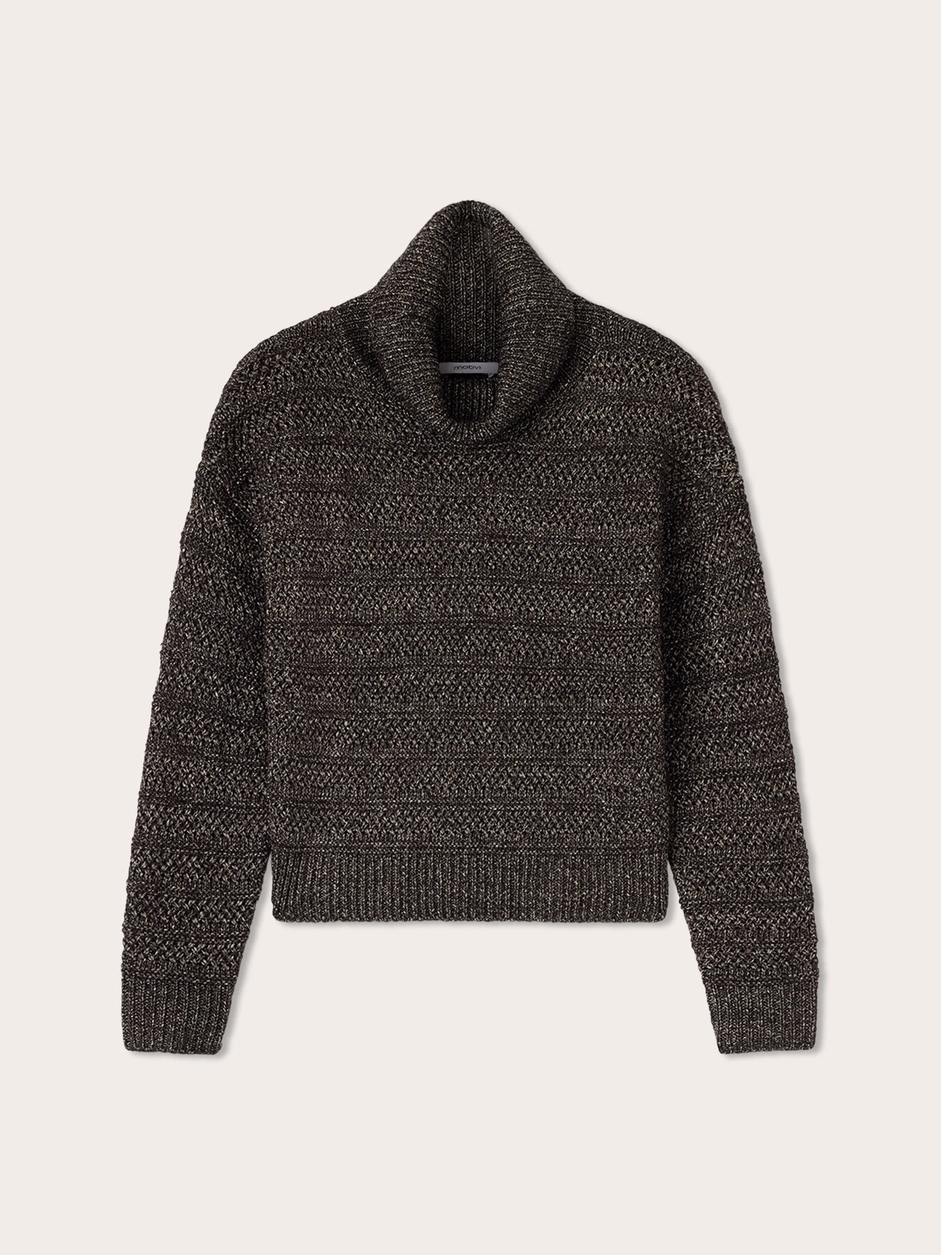 Heavyweight knit turtleneck with lurex thread image number 4