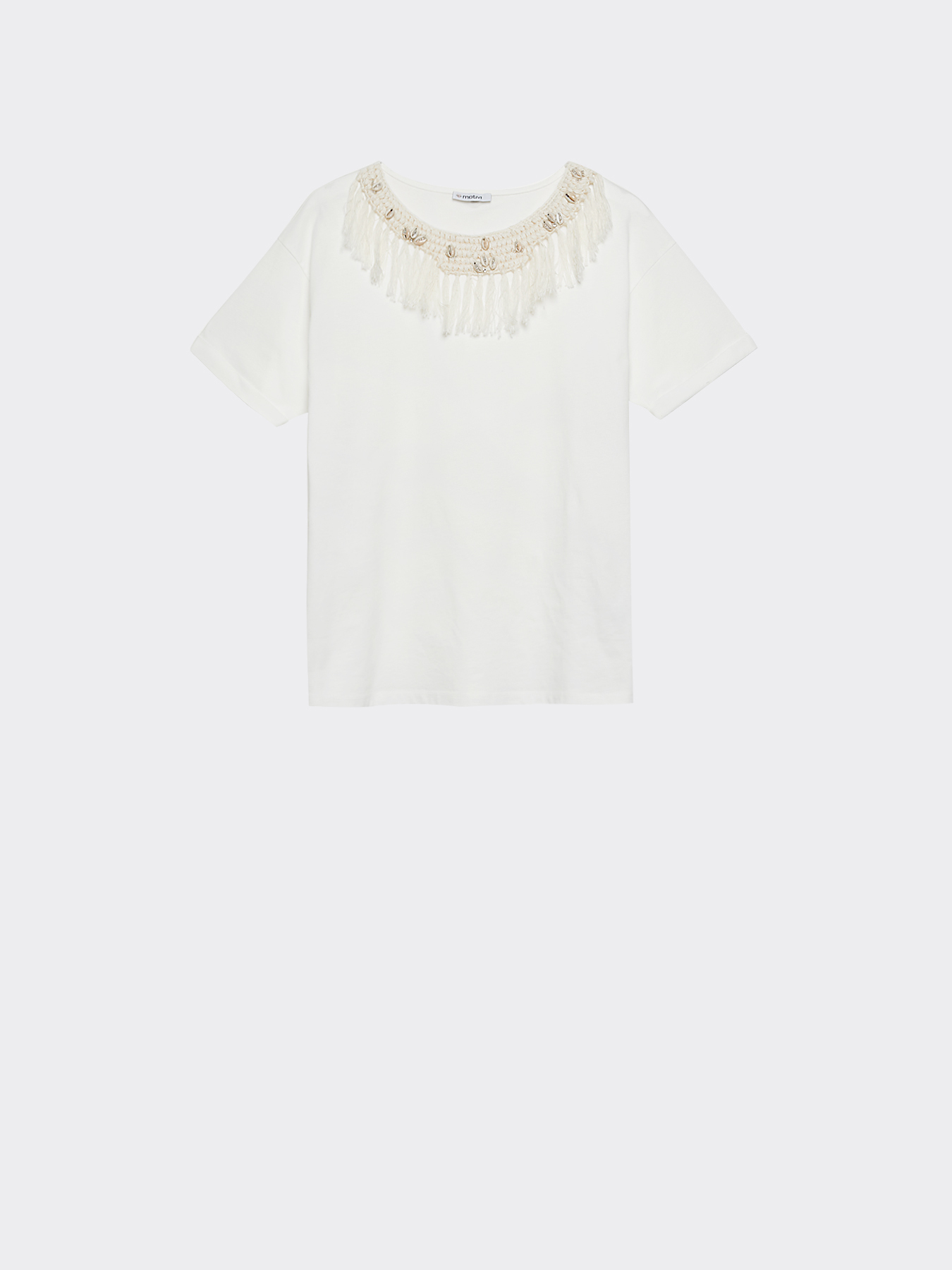 Camiseta con bordado de conchas image number 3