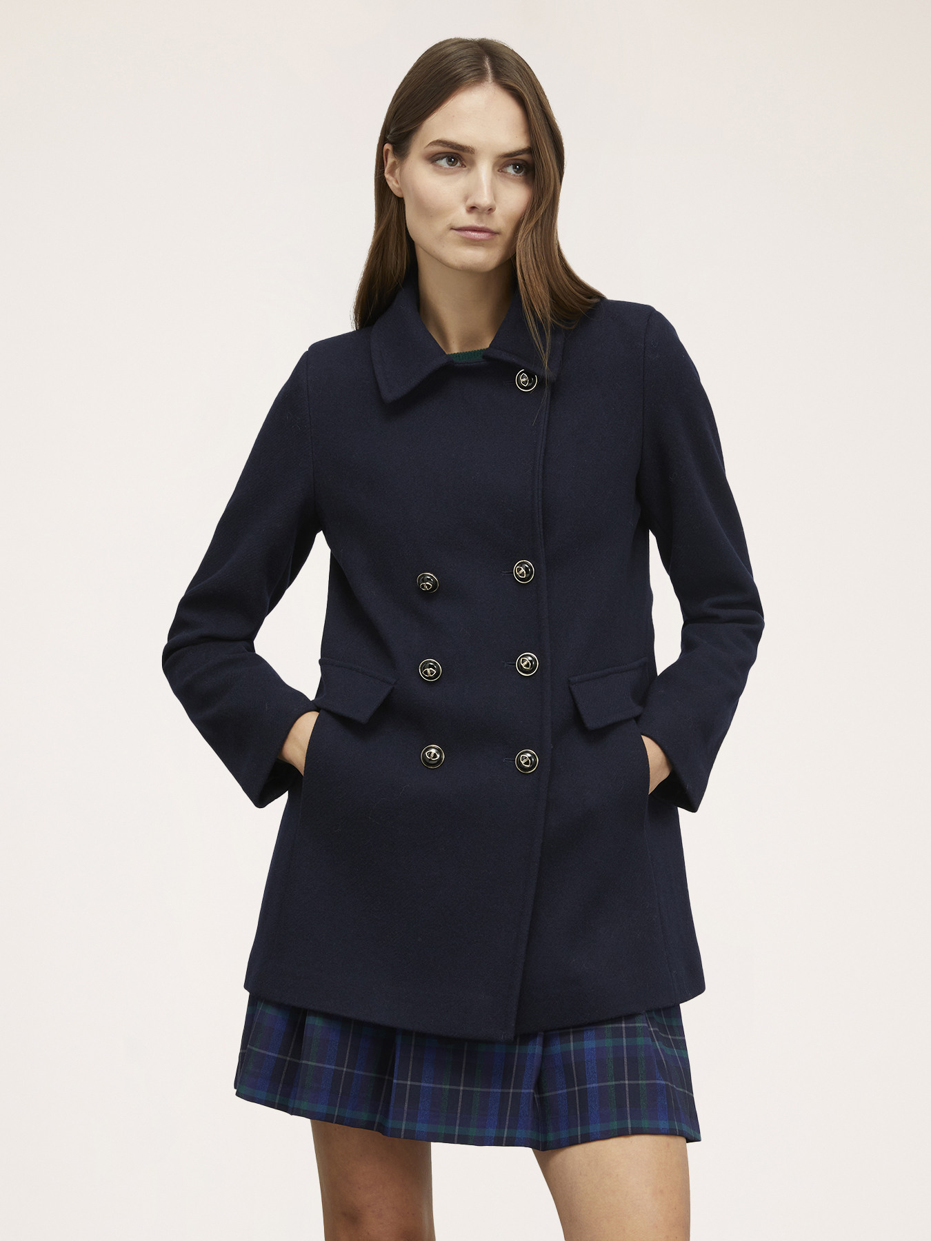 Wool blend double-breasted coat image number 0