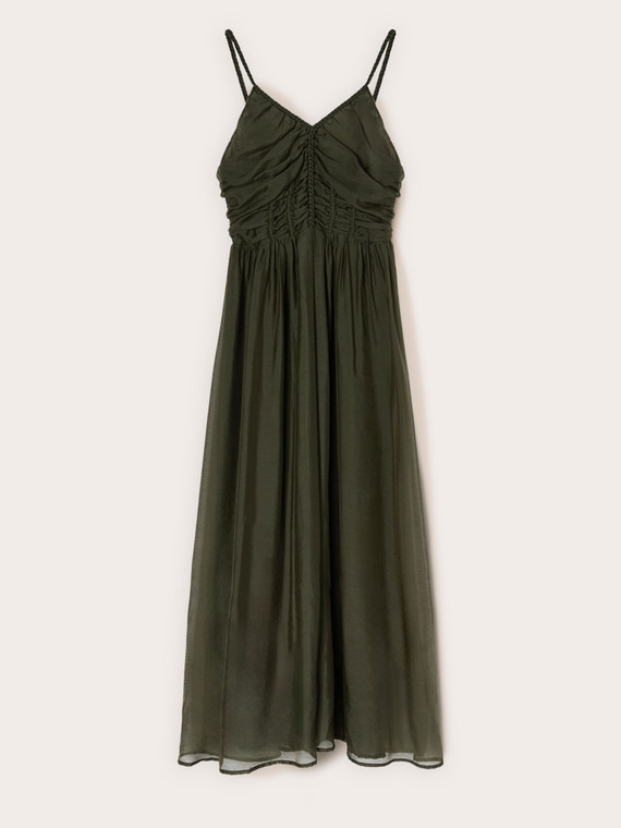 Langes Kleid aus Musselin mit Lyocell-Mischung