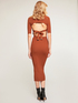 Rib knit midi dress with cut-out image number 1