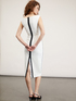 Elegant sheath dress with contrasting zip image number 3