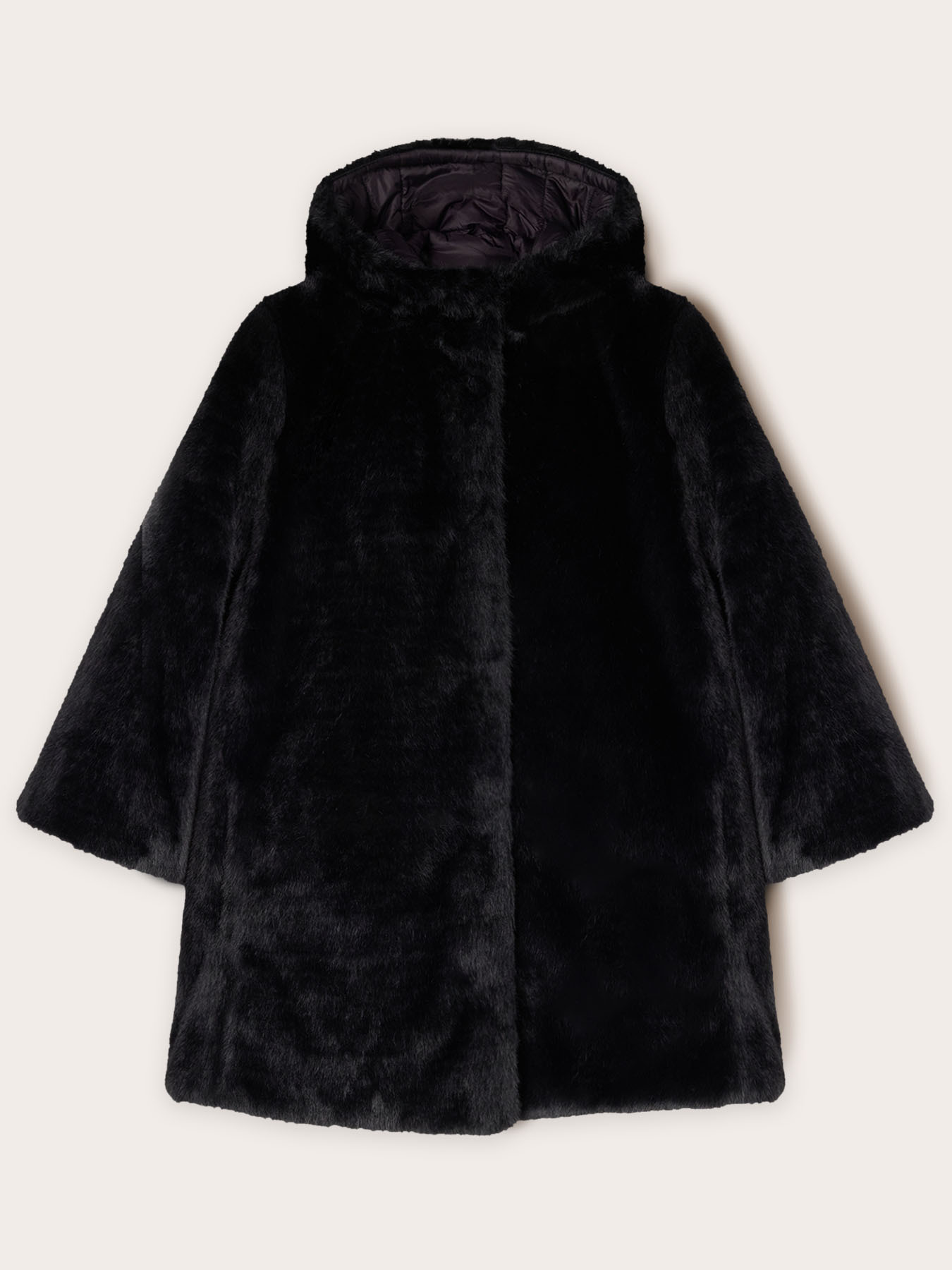 Capa larga de peluche con capucha image number 4