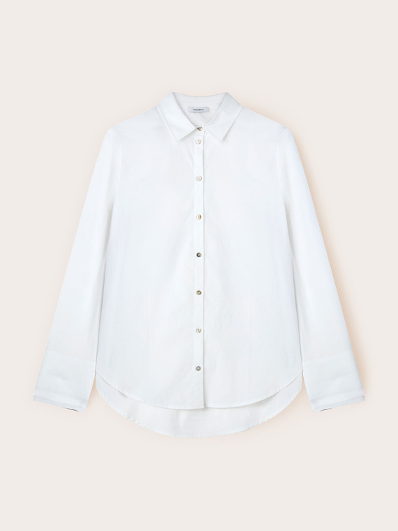 Camicia in popeline con polsini decorati