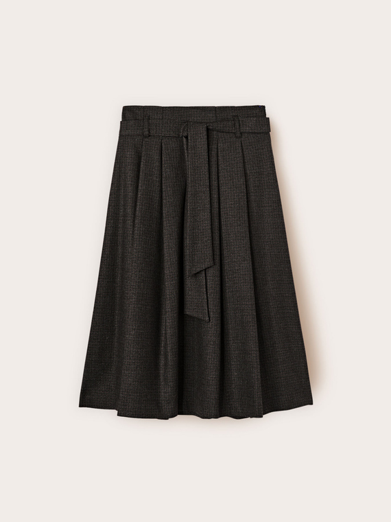 Jupe en fil teint&eacute; avec ceinture