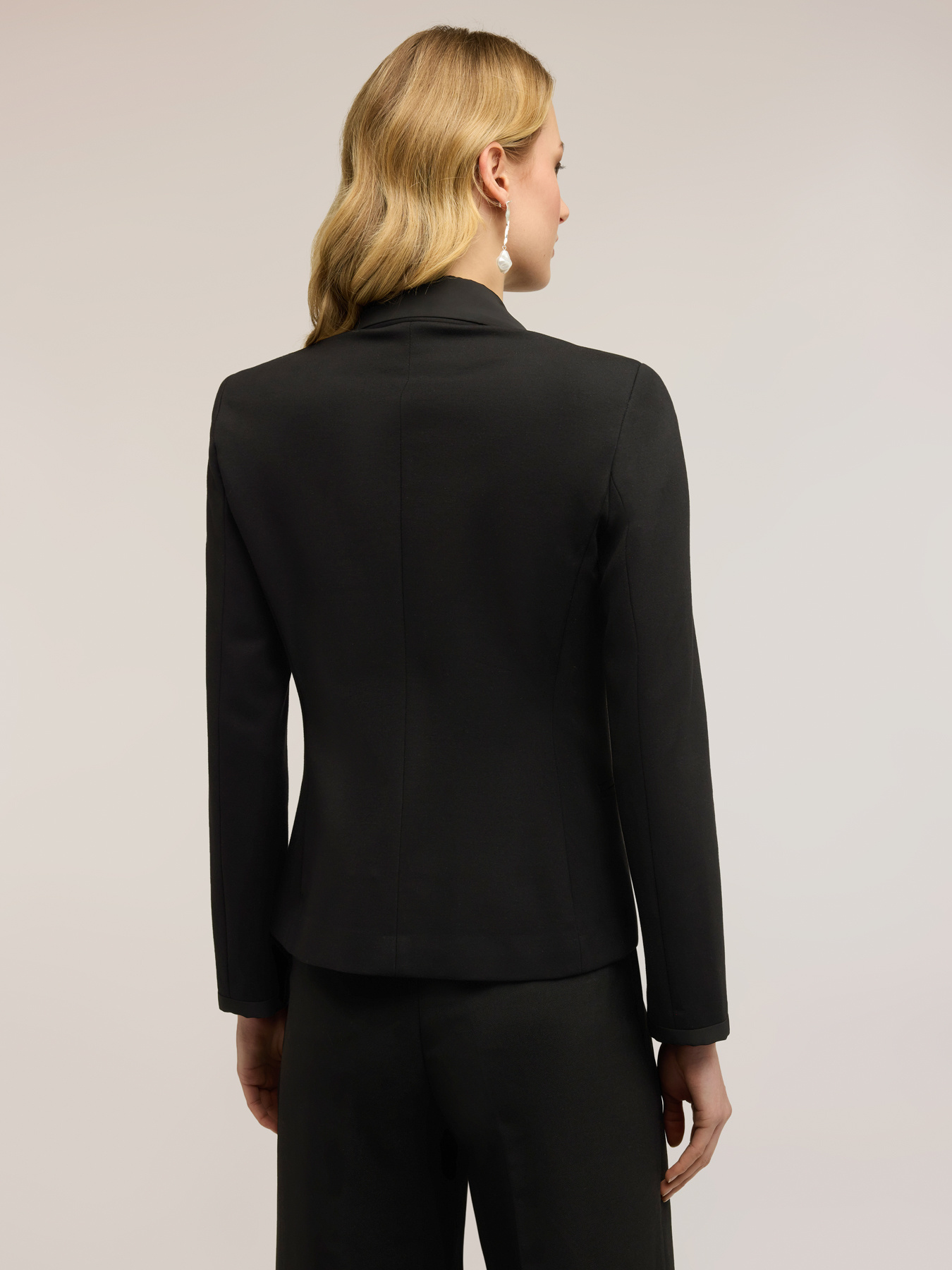 Blazer in Milano stitch with taffeta details image number 1