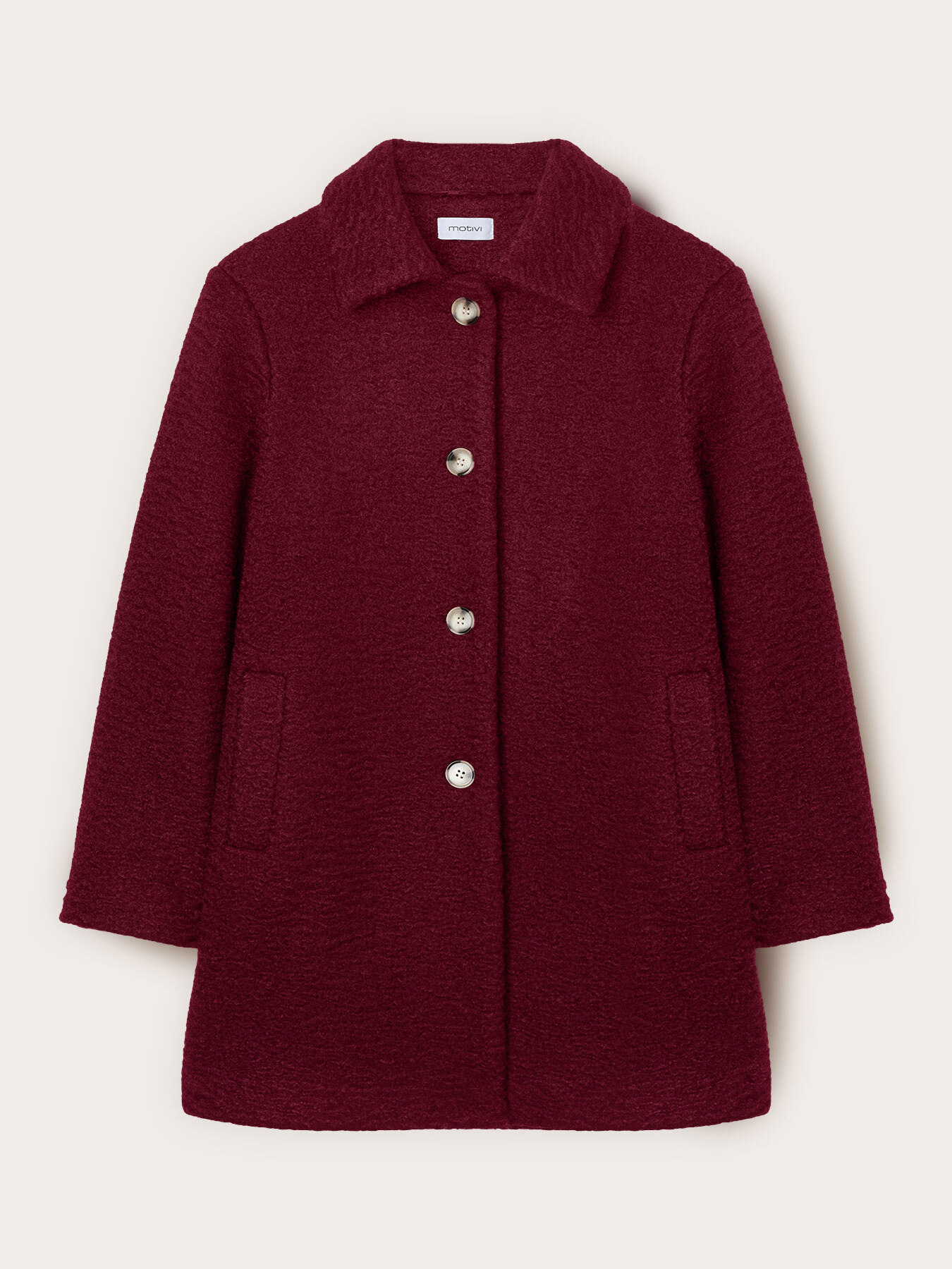 Boucl&eacute; wool coat image number 4