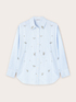 Gestreifte Oversize-Hemdbluse mit Stickerei aus Schmucksteinen image number 5