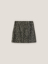 Gonna corta in tessuto spigato con strass image number 3