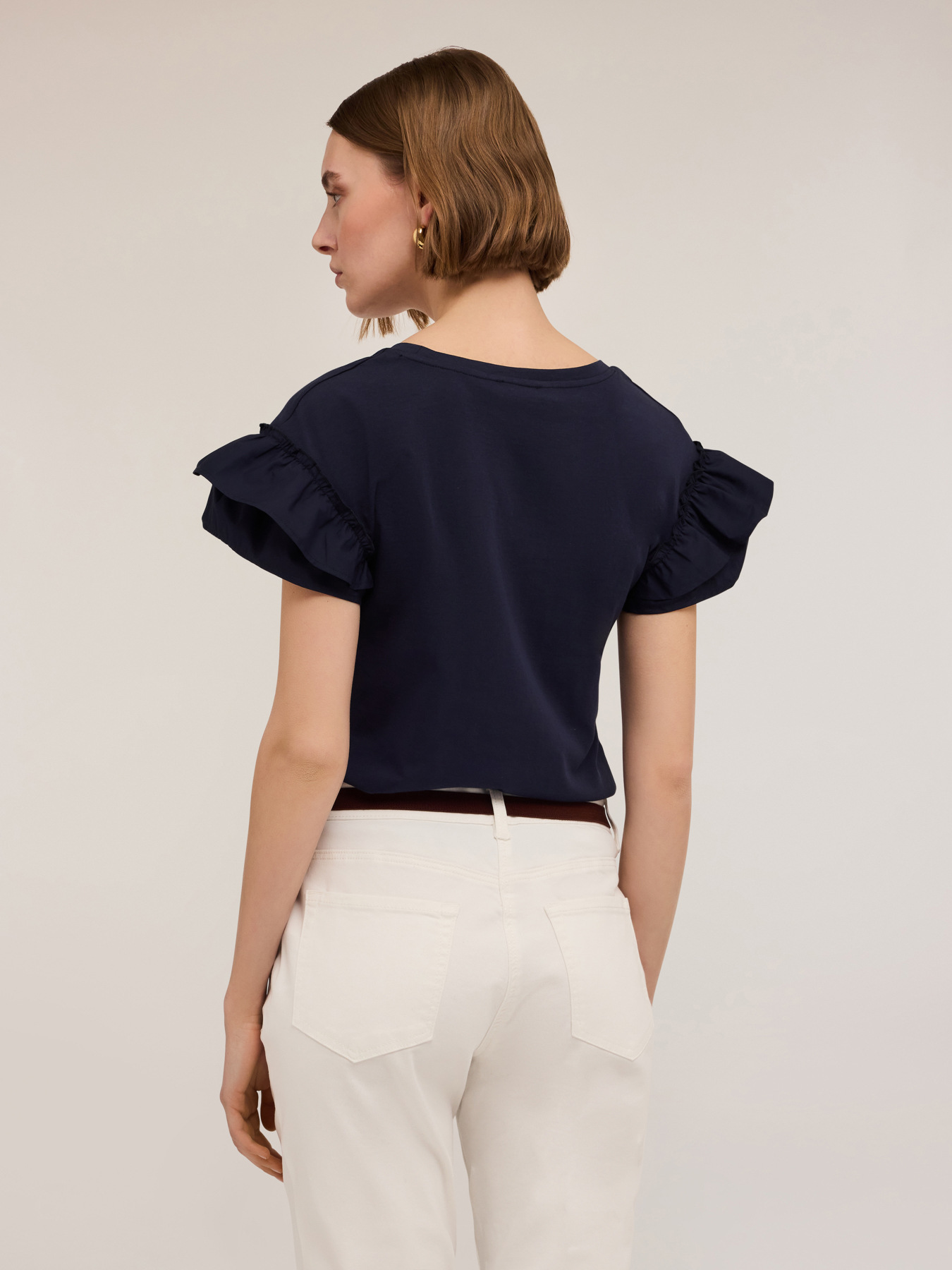 T-shirt avec manches &agrave; volant image number 1