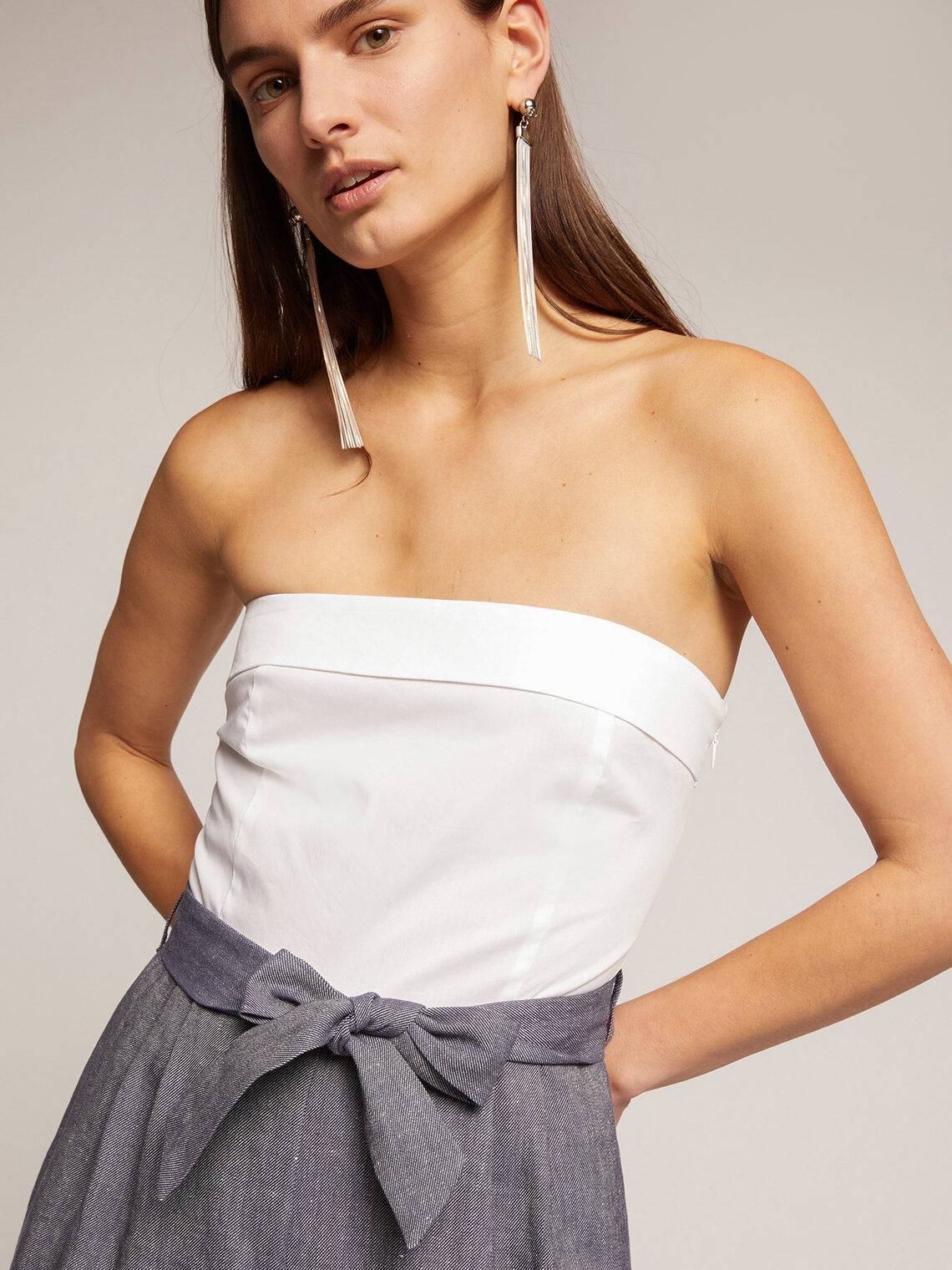 Tuta cropped in lino cotone - Motivi.com