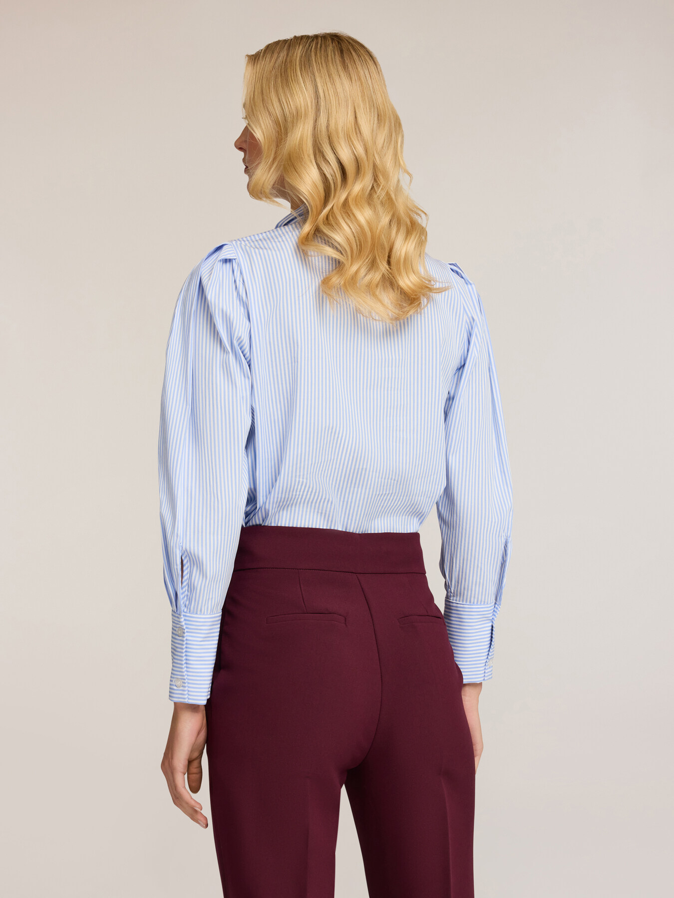 Cotton poplin blouse with bow image number 1