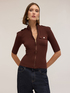 Ribbed cardigan with epaulettes image number 2