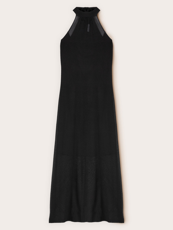 Sheath dress in knit with sheer details