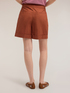 Shorts a vita alta in cotone image number 1