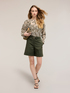 High-waisted cotton blend shorts image number 3