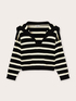 Striped jacquard sweater with collar image number 3
